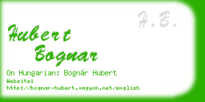 hubert bognar business card