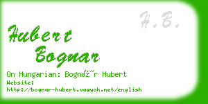 hubert bognar business card